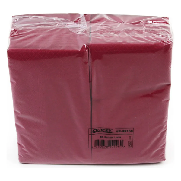 Zelltuchservietten bordeaux, 1/8 Falz, 33x33cm, 1280 Stk./Ktn.