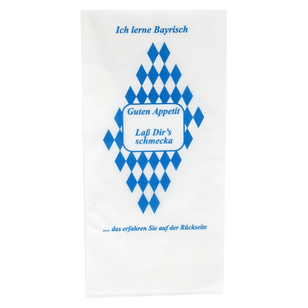 Motivservietten "Ich lerne Bayrisch" 40 x 40cm 2-lg 1/8 Falz