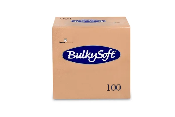 Cellulose tissue napkins salmon BulkySoft, 3-ply, 40x40cm - Image 2