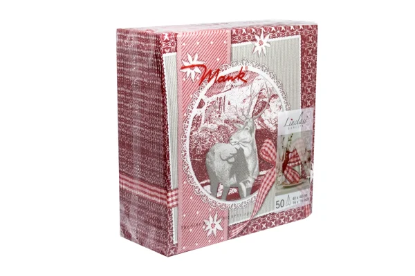 Airlaid Servietten FINN rot 40 x 40cm 50 Stk.Pck.