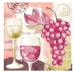 Airlaid Servietten Weinmotiv LA BODEGA 40 x 40cm, 50 Stk. Pck.
