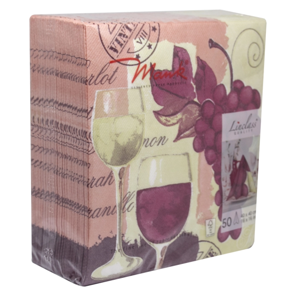 Airlaid Servietten Weinmotiv LA BODEGA 40 x 40cm, 50 Stk.