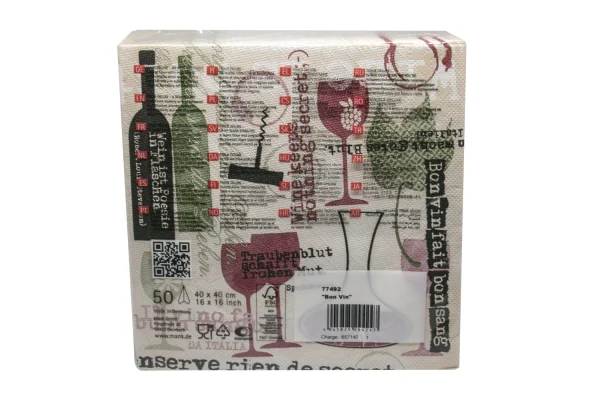 Deluxe Servietten Weinmotiv BON VIN