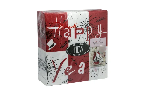 Airlaid Servietten Silvester "Happy New Year" 50 Stk./Pck.