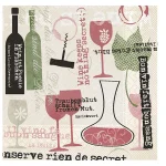 Tissue Deluxe Servietten Weinmotiv BON VIN 40 x 40 cm, 50 Stk. /Pck.