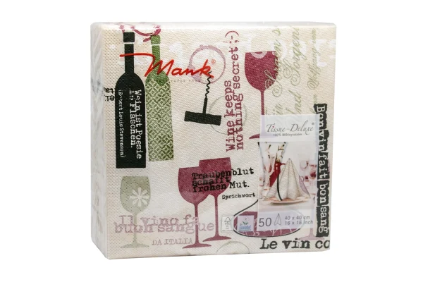 Tissue Deluxe Napkins Wine Design BON VIN 40 x 40 cm, 50 pcs./pack - Image 3