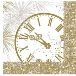 Airlaid Silvester Servietten 12 O'CLOCK motiv