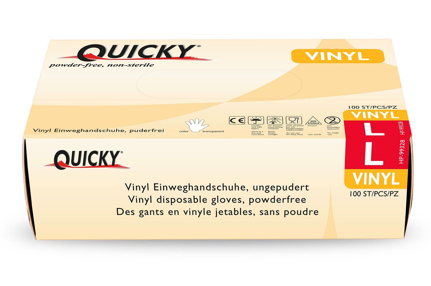 Einweghandschuhe Vinyl Quicky, Größe L, 100 Stück
