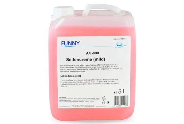 Seifencreme Funny, rosa, mikroplastikfrei, 5 Liter