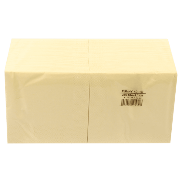 Funny Tafelservietten creme, 33 x 33 cm, 3lagig, 1000Stk.