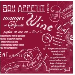 Mank Serviette aus Tissue Script Bordeaux, 33 x 33 cm, 100 Stück