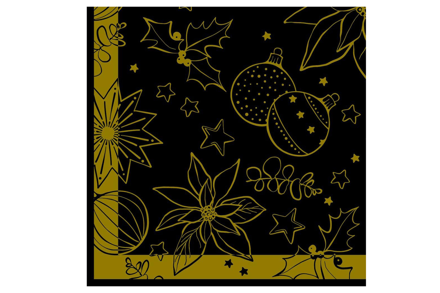 Linclass Serviette MILAN SCHWARZ 40 x 40 cm 50 Stk.