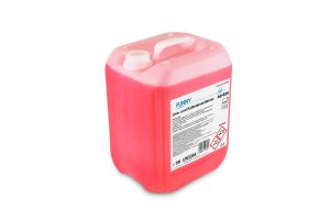 Funny Urin- und Kalksteinentferner 10-Liter-Kanister, Seitenansicht mit Etikett und GHS05-Kennzeichnung, AG-629