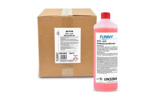 Funny Urin- und Kalksteinentferner 12 x 1-Liter-Gebinde mit Karton und Flasche, GHS05-Kennzeichnung, AG-630