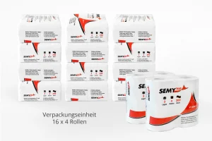 SEMY top Toilettenpapier Verpackungseinheit 16 x 4 Rollen, 64 Rollen gesamt