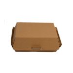 Braune Hamburgerbox aus Kraftkarton mit Klappdeckel für Burger und Snacks