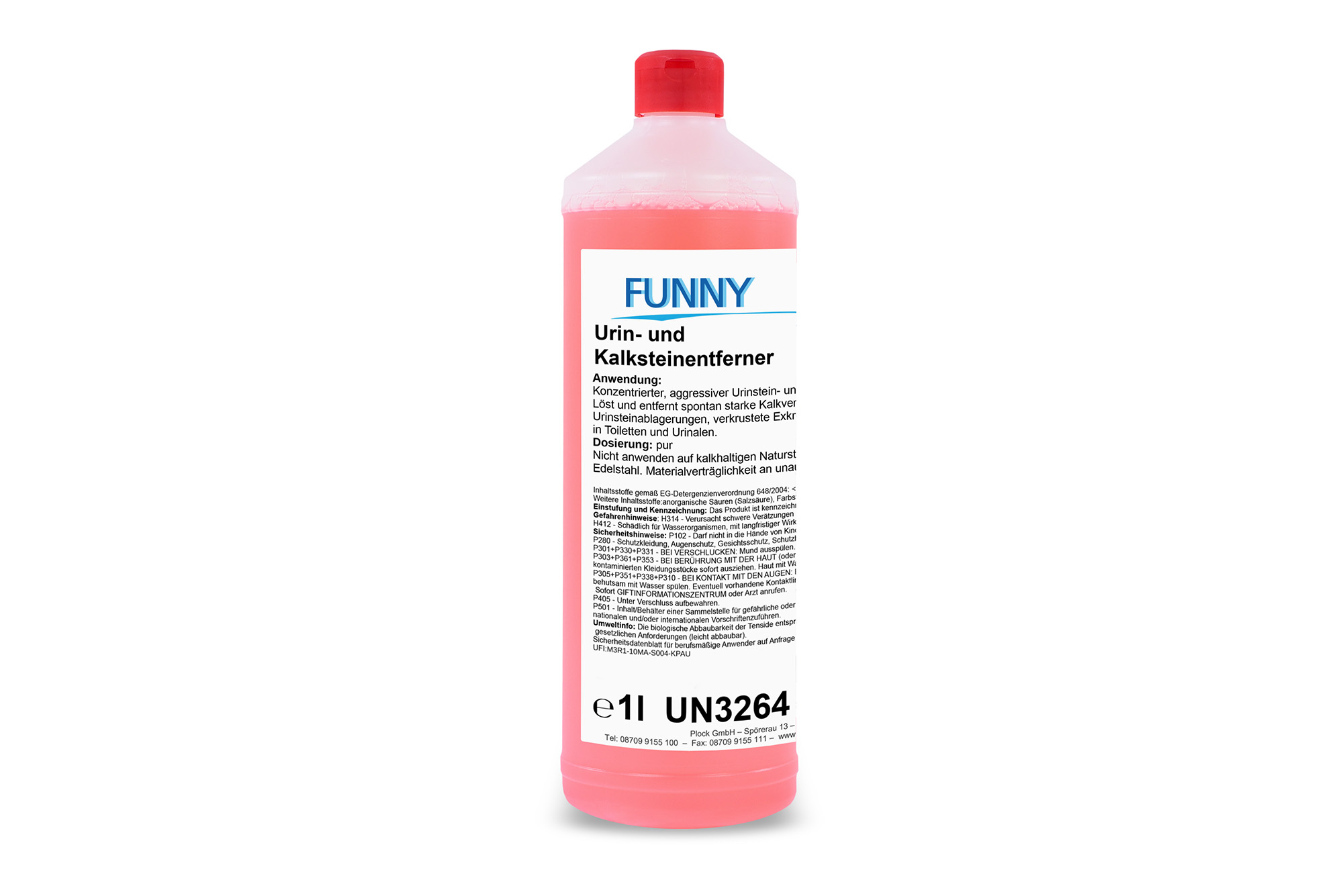 Funny Urin- und Kalksteinentferner, 1-Liter-Flasche, salzsäurebasierter Sanitärreiniger, AG-630