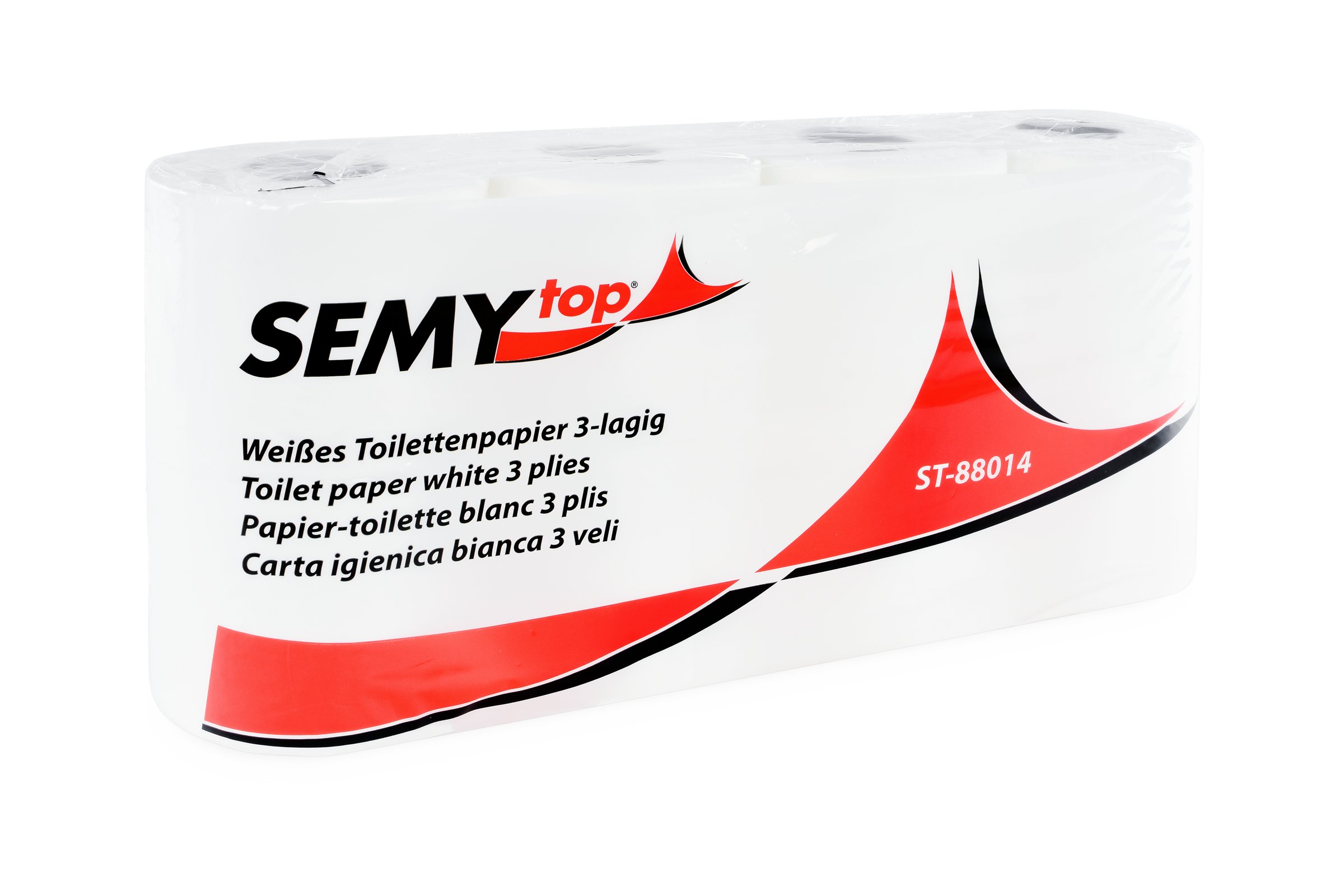 SEMY top Toilettenpapier 3-lagig hochweiß, 8er-Pack ST-88014, 250 Blatt