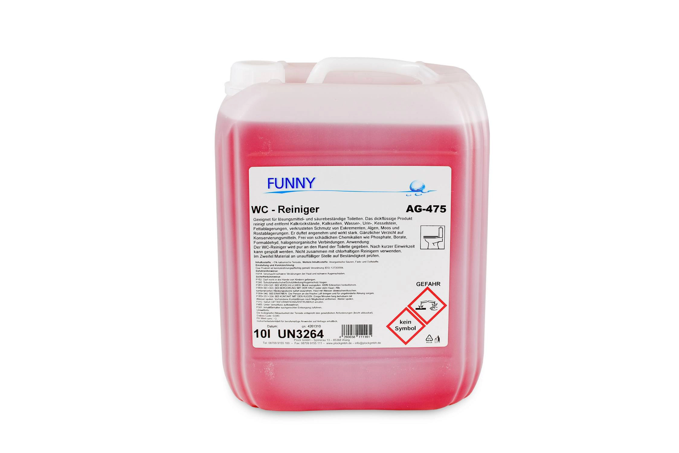 FUNNY WC-Reiniger dickflüssig im 10 Liter Kanister, AG-475, rote Reinigungsflüssigkeit