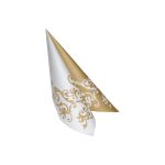 Mank Airlaid Serviette Pomp gold-weiß, 40 x 40 cm, ornamentales Goldmuster auf weißem Grund