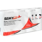 SEMY top Toilettenpapier 3-lagig hochweiß, 8er-Pack ST-77014, 250 Blatt