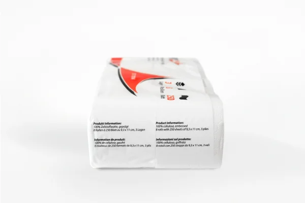 SEMY top Toilettenpapier Rückseite mit Produktinformationen