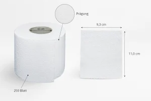 SEMY top Toilettenpapier Einzelrolle mit Wabenprägung, Blattmaß 9,3 x 11 cm