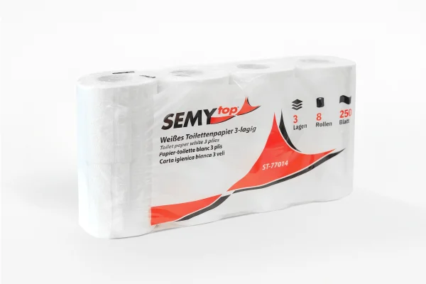 SEMY top Toilettenpapier 8er-Pack Seitenansicht der Rollen