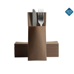 Airlaid-Bestecktasche braun, 32 x 40 cm