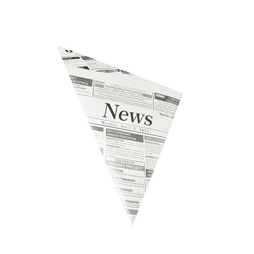 Spitztüten Pergamentersatz, fettdicht, Newsprint-Druck, 125 g
