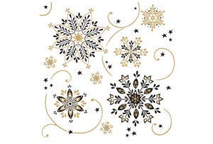 Mank Airlaid Weihnachtsservietten Cristal, schwarz-gold