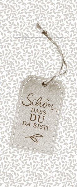 Mank Pocket-Napkin Etikett Stoff Beige-Weiss 40x33 cm